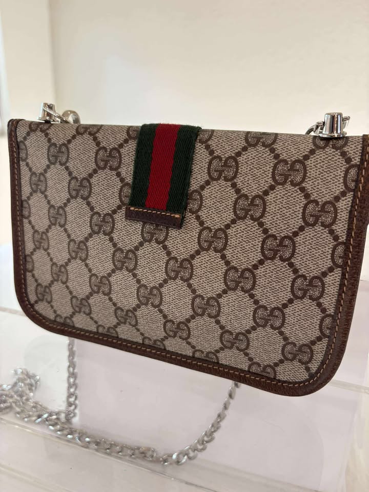 Gucci Ophidia GG Supreme Web Stipe Pouch