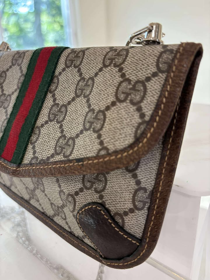 Gucci Ophidia GG Supreme Web Stipe Pouch