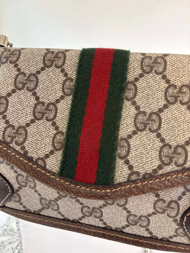 Gucci Ophidia GG Supreme Web Stipe Pouch