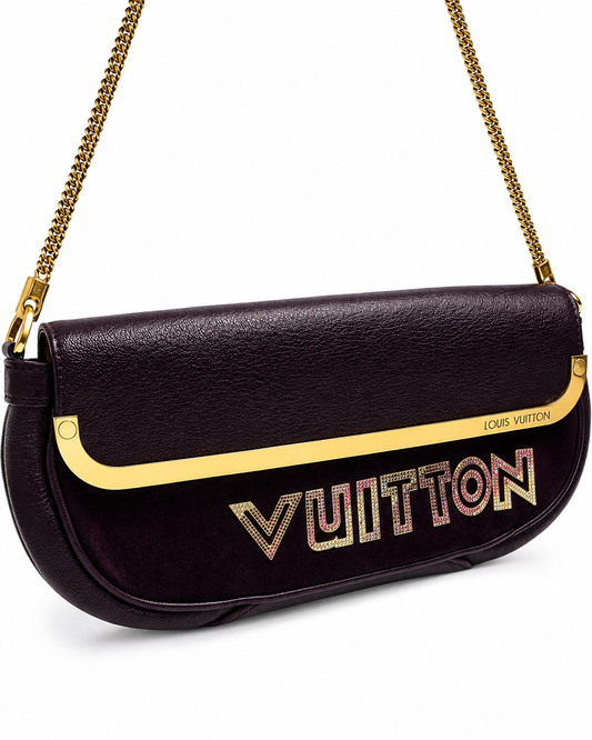 LOUIS VUITTON Limited Edition Avant-Garde Crystal Logo Shoulder Bag