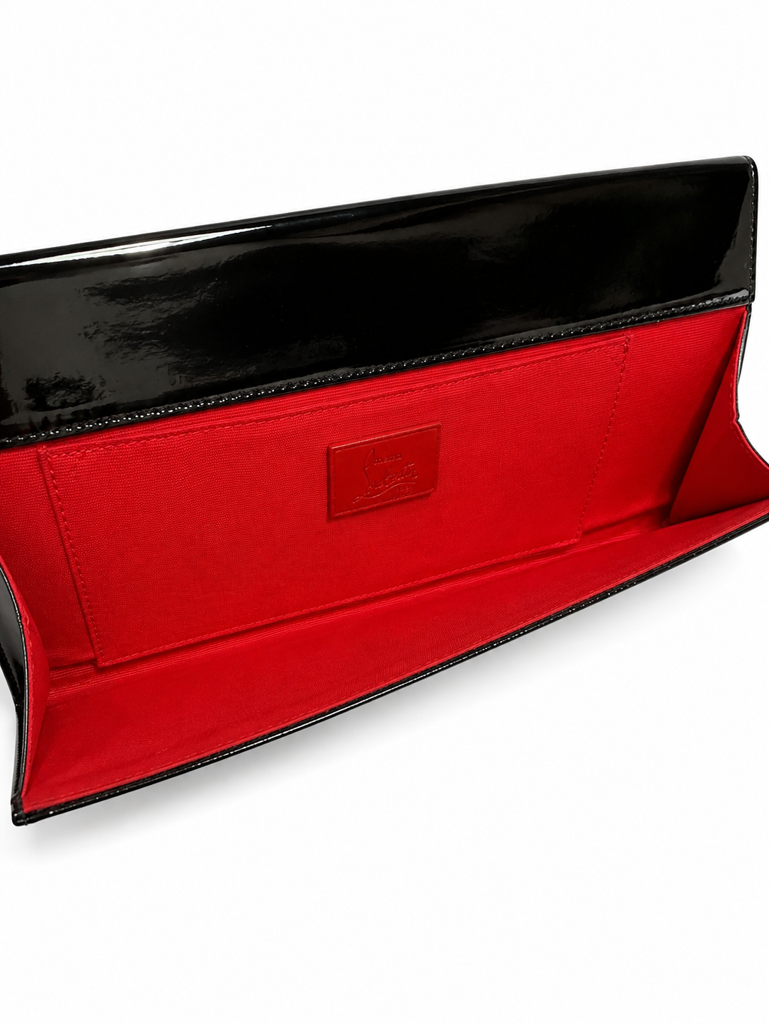 Christian Louboutin Pigalle Spike Studs Enamel Clutch Bag