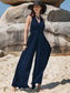 Surplice Wide Leg Jumpsuit with Free Tie