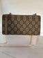 Gucci Brown GG Clasp Wallet with Gold Buckle
