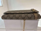 Gucci Brown GG Clasp Wallet with Gold Buckle