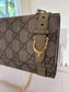 Gucci Brown GG Clasp Wallet with Gold Buckle