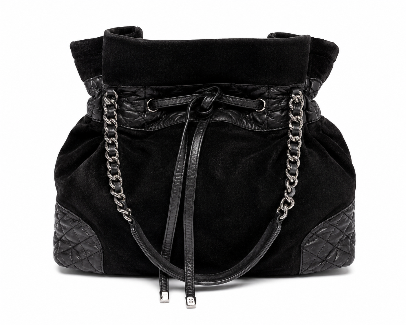Chanel Drawstring Chain Tote Bag – Black Pony Hair & Quilted Leather