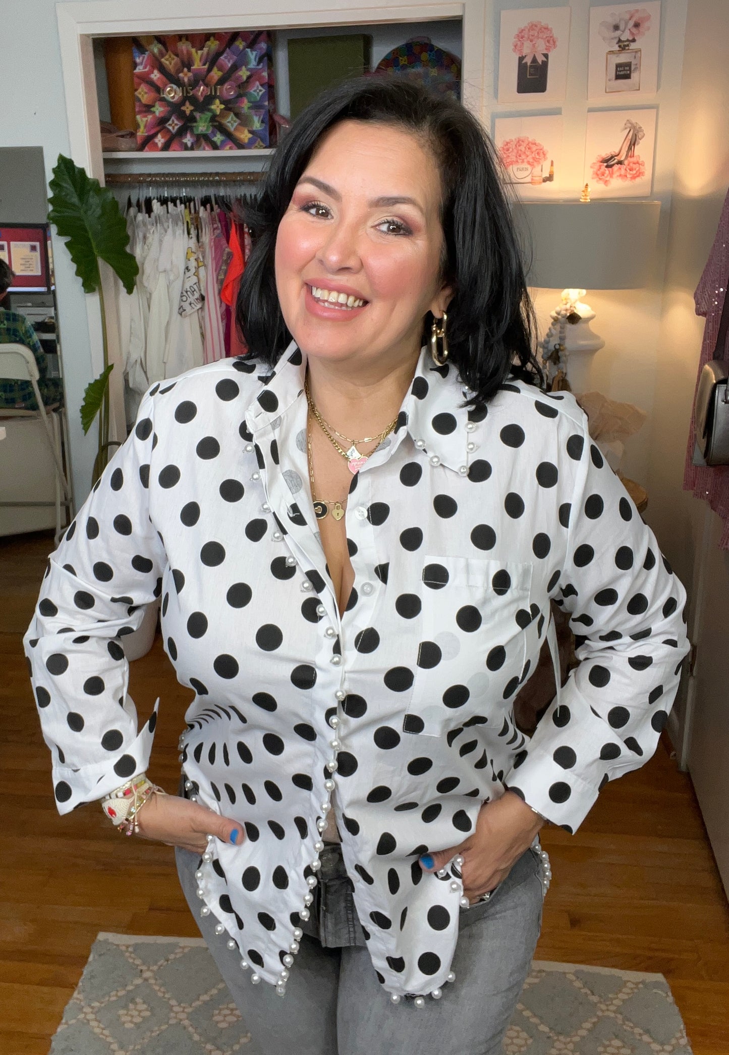 Boutique Style Polka Dot Top