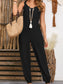 Wide Strap Jumpsuit with Pockets