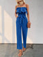 Ruffled Tie Waist Tube Jumpsuit