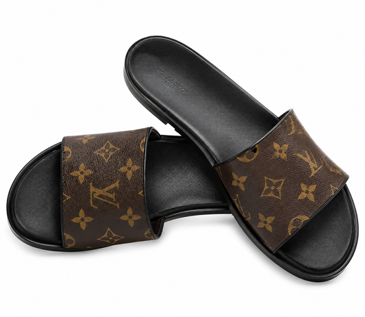 40 Louis Vuitton Upcycled Monogram Canvas Slide Sandals