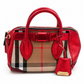 31 BURBERRY PRORSUM Metallic Red House Check Bowler Satchel