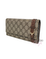 Gucci Brown GG Clasp Wallet with Gold Buckle