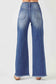 RISEN High Waist Raw Hem Wide Leg Jeans