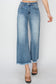 RISEN Raw Hem Cropped Wide Leg Jeans