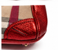 BURBERRY PRORSUM Metallic Red House Check Bowler Satchel