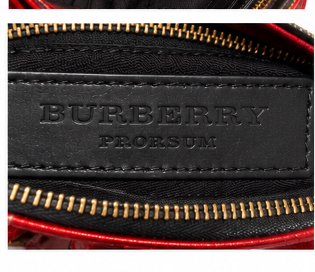 BURBERRY PRORSUM Metallic Red House Check Bowler Satchel