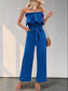 Ruffled Tie Waist Tube Jumpsuit